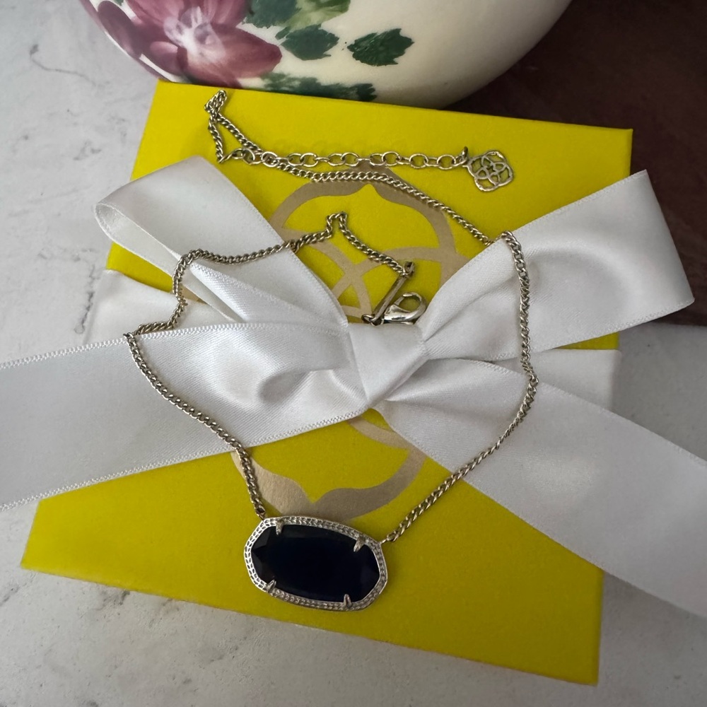 Kendra Scott Navy Blue Gold Dylan Pendant Necklace - Picture 2 of 3